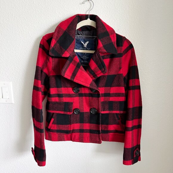 Vintage American Eagle Outfitters Buffalo Plaid Wool Jacket for Holiday & Winter - Picture 7 of 9